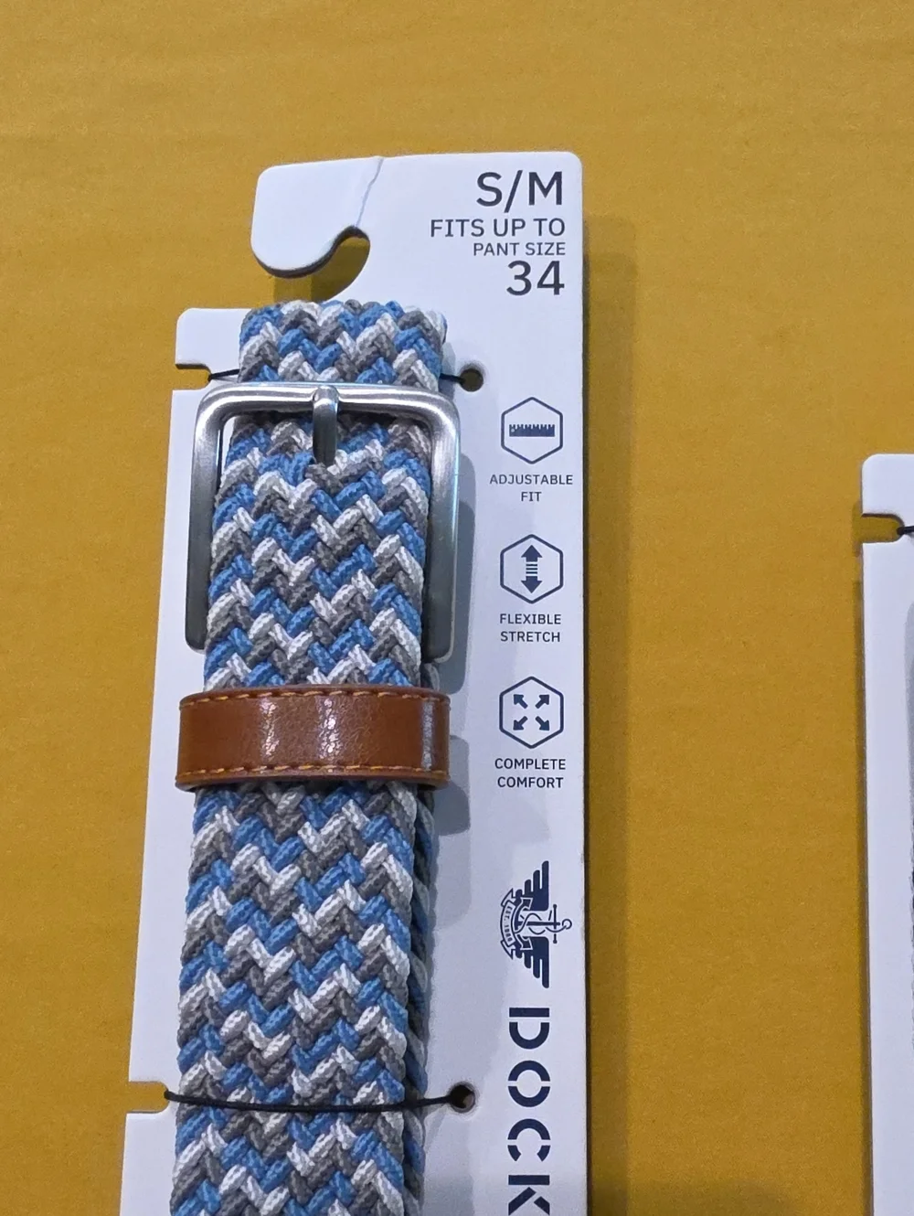 NWT▪︎ Dockers Mens Stretch Braided Belt Lot of 2 Gray/Blue & Navy S/M Fits 30-36